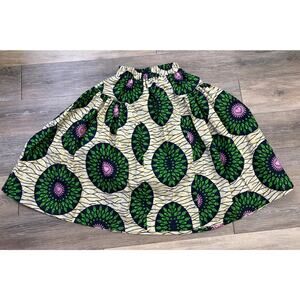 Verita African Print Midi Skirt Bohemian Festival Cottagecore Medium